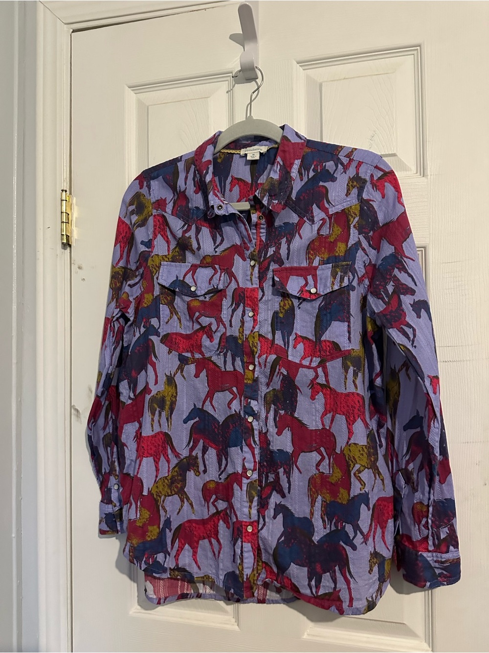 Sundance Wild Horses Button-Down Western Shirt - Size M